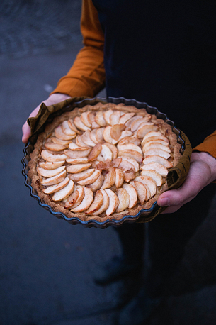 Bezlepkový francouzský jablečný koláč